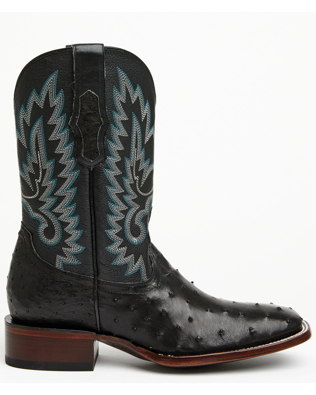 Men's Buzzard Exotic Full Quill Ostrich Western Boots - Bro Black
