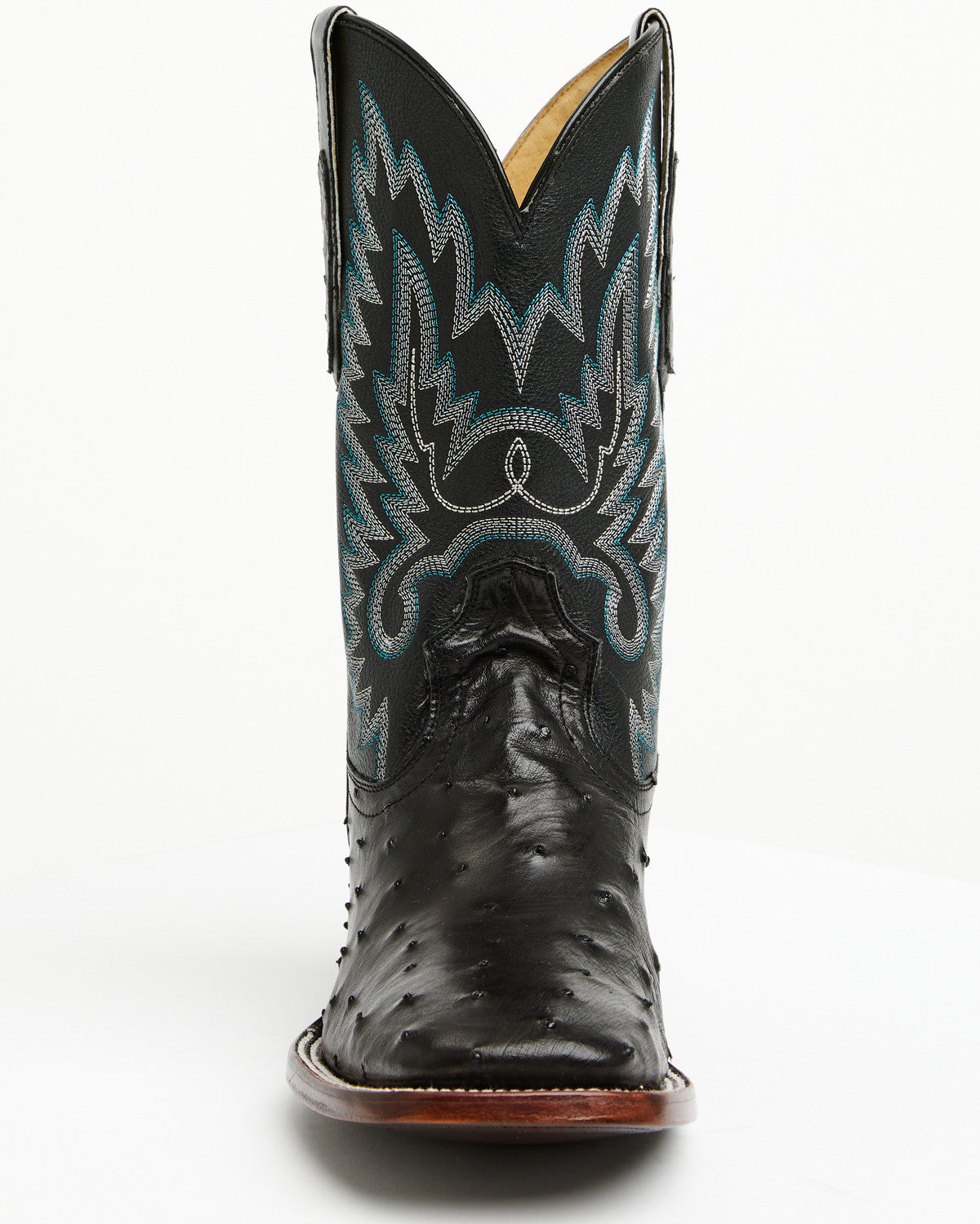 Men's Buzzard Exotic Full Quill Ostrich Western Boots - Bro Black