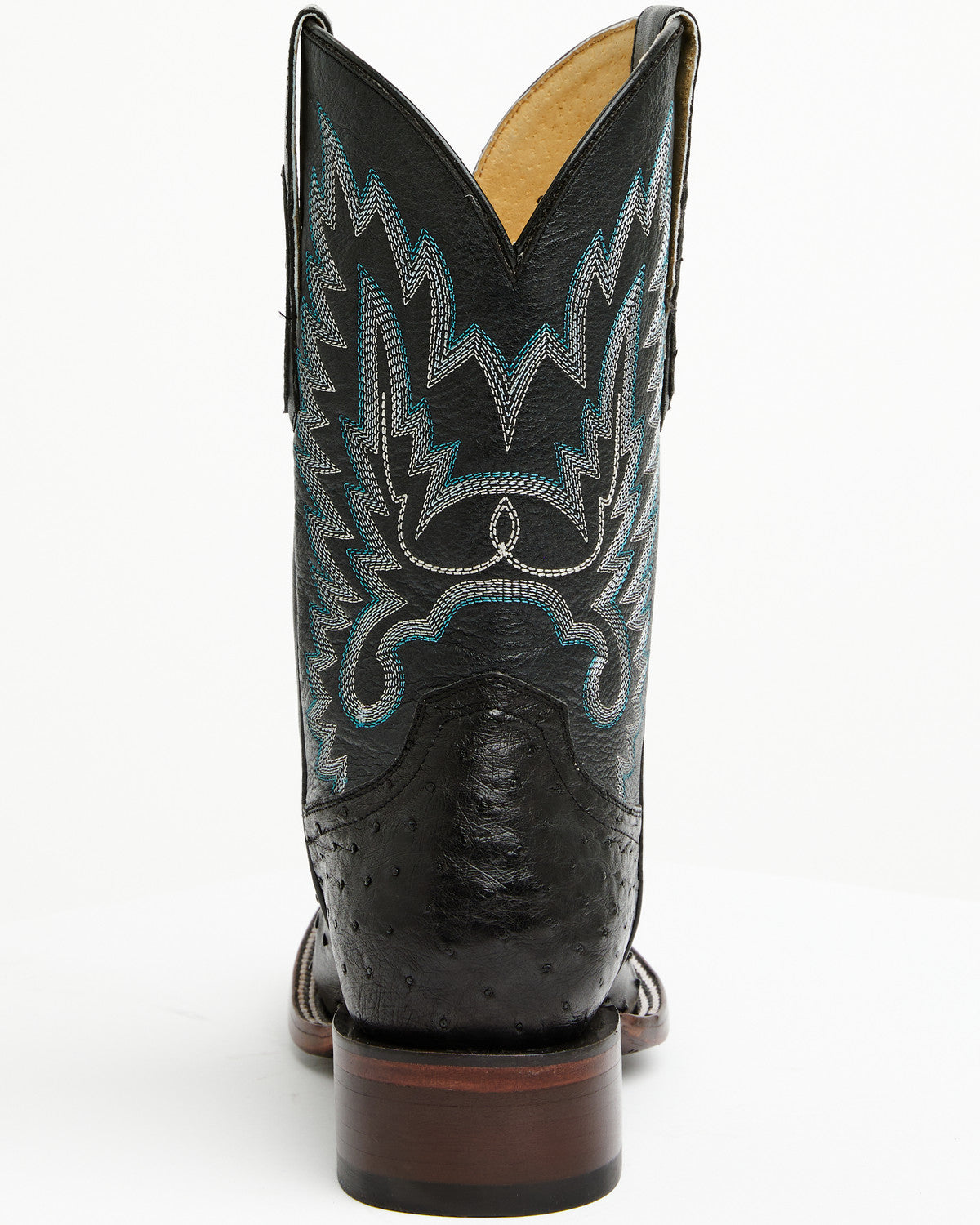 Men's Buzzard Exotic Full Quill Ostrich Western Boots - Bro Black