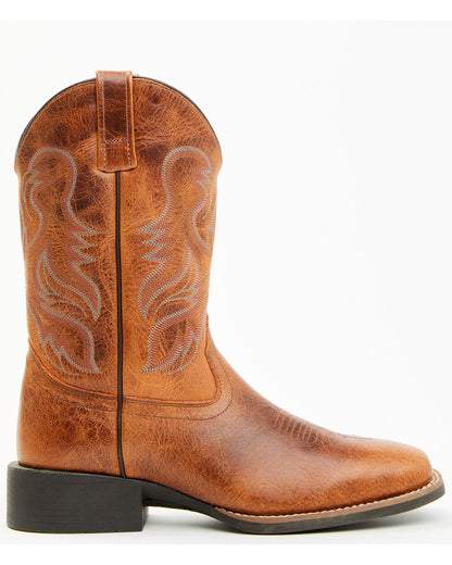 Ace™ Western Boots - Broad Square Toe Brown