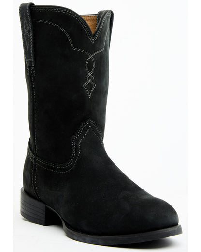 Cush Core® Men's Highland Roper Western Boots - Round Toe Black