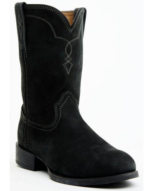 Cush Core® Men's Highland Roper Western Boots - Round Toe Black