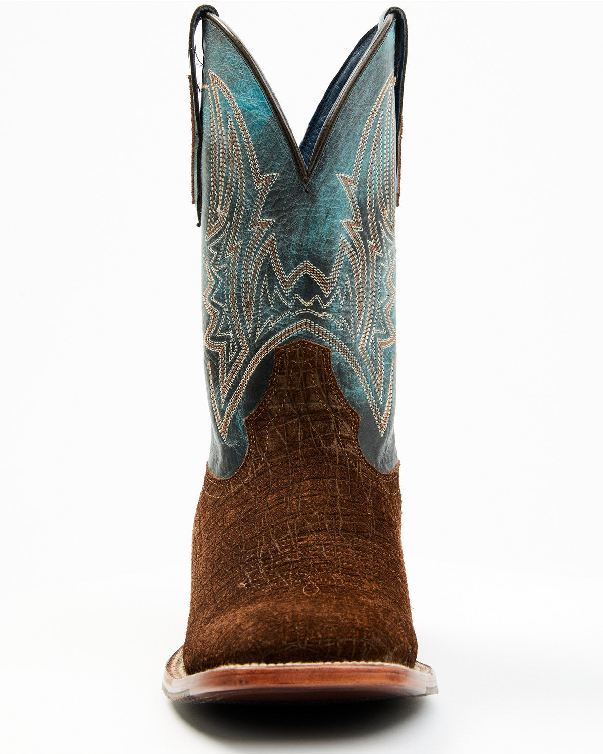 Men's Blue Collection Western Performance Boots - Broad Squ Brown/blue