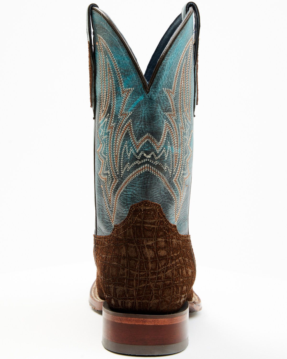 Men's Blue Collection Western Performance Boots - Broad Squ Brown/blue