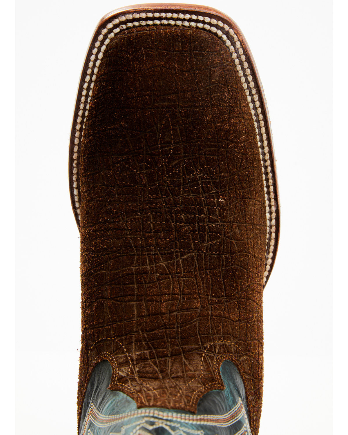 Men's Blue Collection Western Performance Boots - Broad Squ Brown/blue