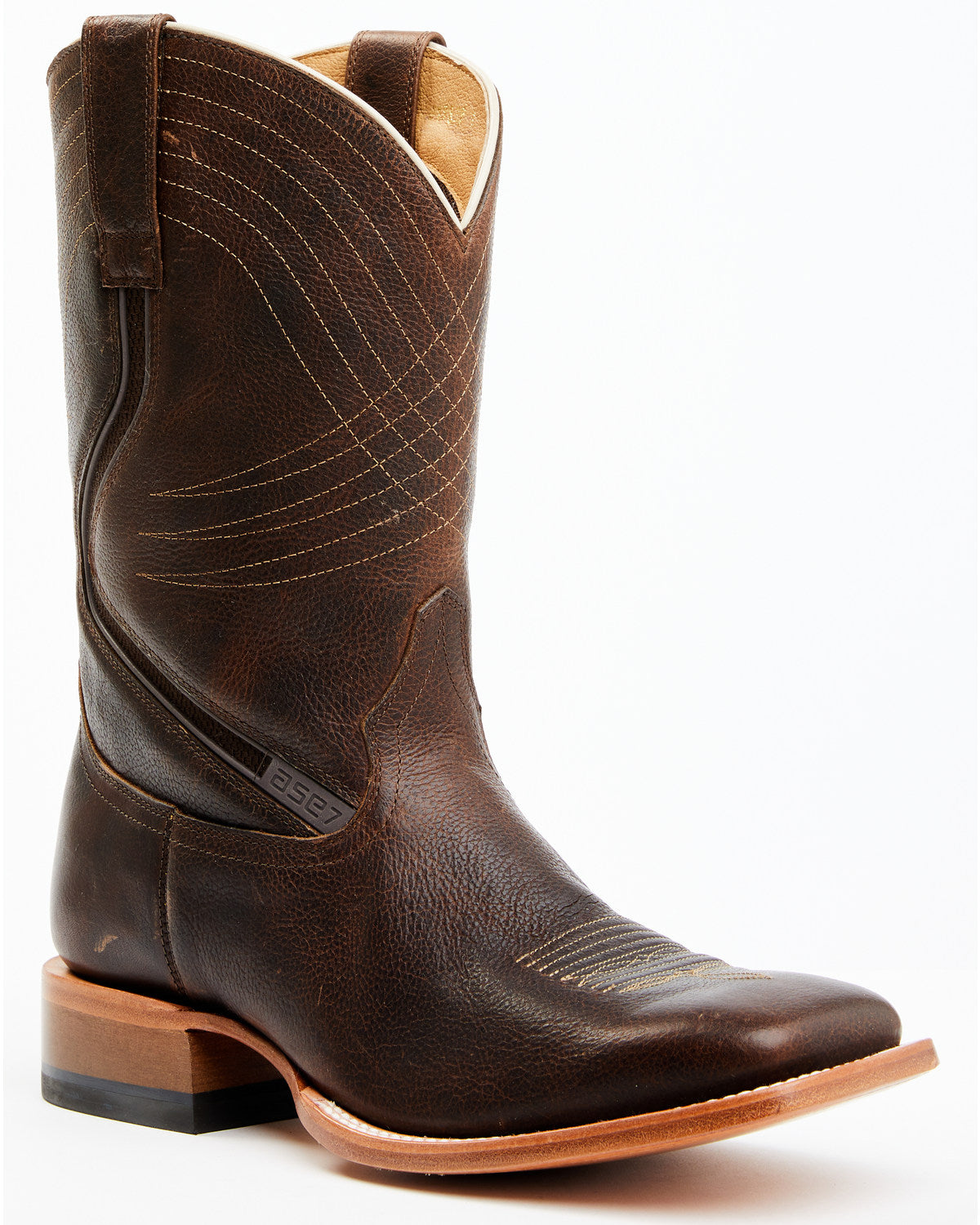 Men's ASE7 Alpha Western Boots - Broad Square Toe Tan