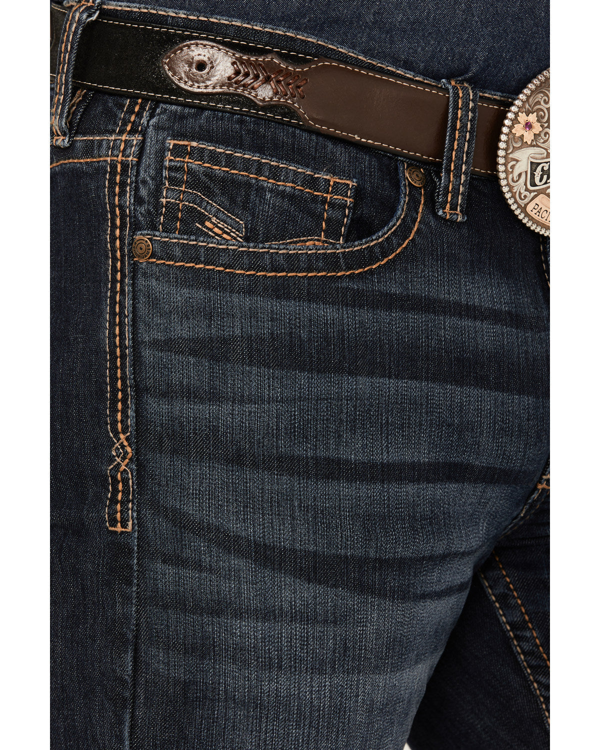 Men's Shadow Wash Jackson Slim Straight Stretch Denim Jeans Dark Wash