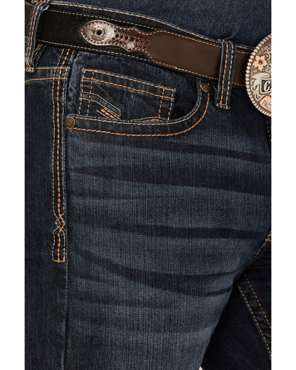 Men's Shadow Wash Jackson Slim Straight Stretch Denim Jeans Dark Wash