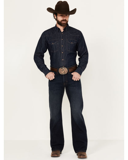 Men's Reiner Wash Duke Relaxed Bootcut Denim Jeans Dark Wash