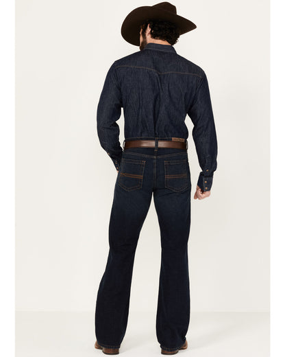 Men's Reiner Wash Duke Relaxed Bootcut Denim Jeans Dark Wash