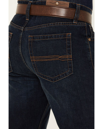 Men's Reiner Wash Duke Relaxed Bootcut Denim Jeans Dark Wash