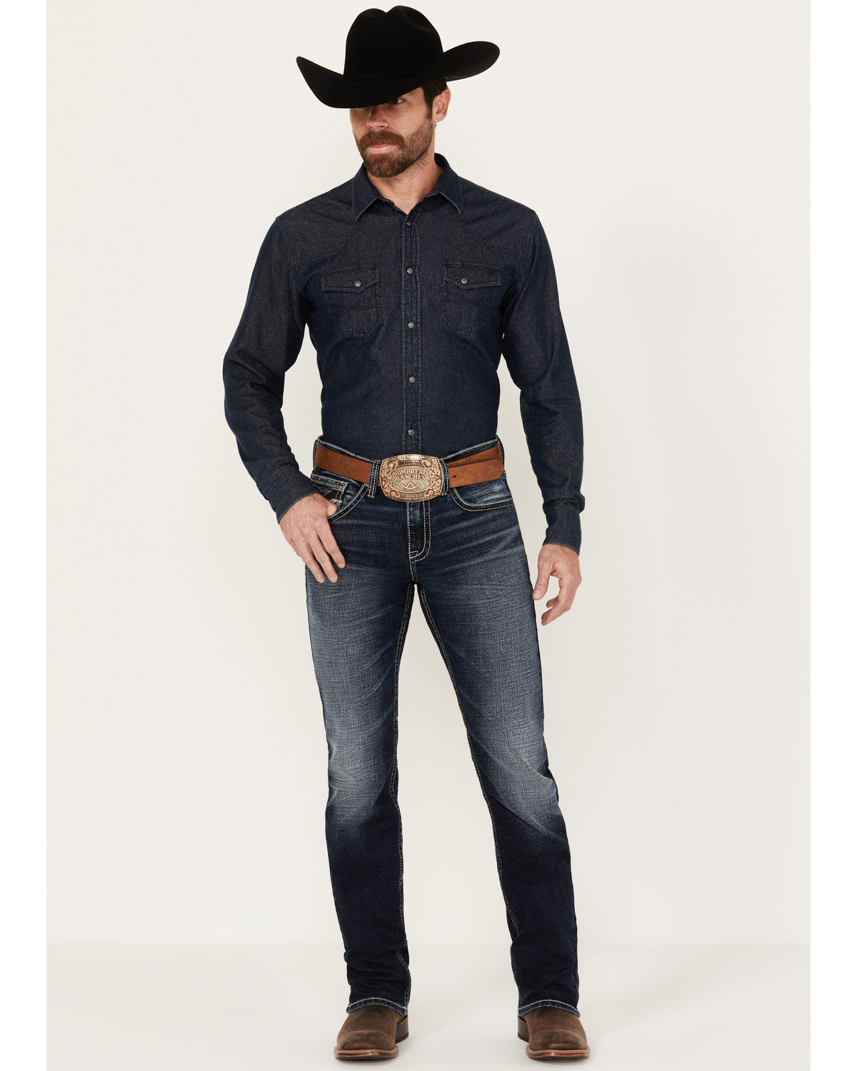 Men's Moonbeam Wash Jackson Slim Straight Stretch Denim Jea Dark Wash