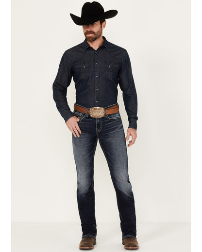 Men's Moonbeam Wash Jackson Slim Straight Stretch Denim Jea Dark Wash