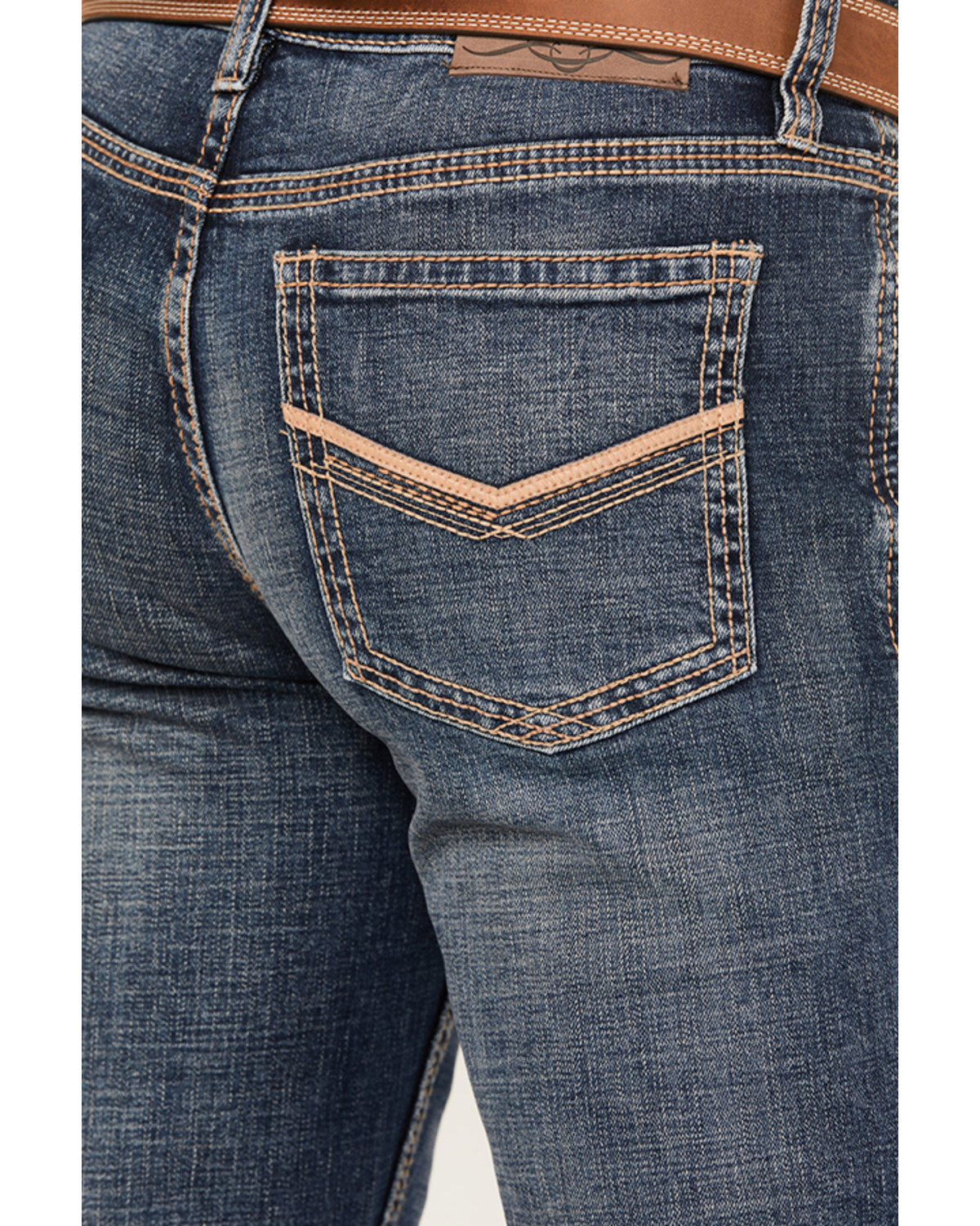 Men's Stonewall Wash Wyatt Slim Bootcut Stretch Denim Jeans Dark Medium Wash