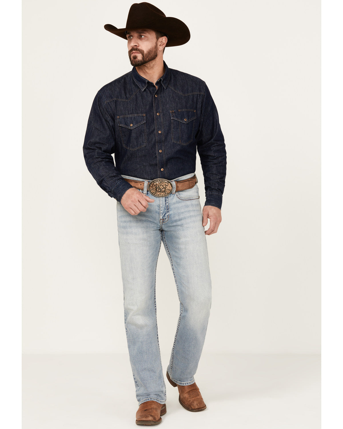 Men's Sawbuck Wash Jackson Slim Straight Stretch Denim Jean Blue
