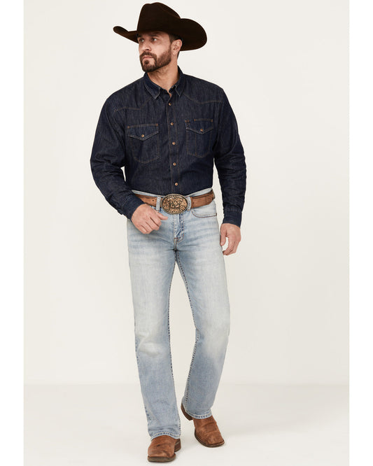 Men's Sawbuck Wash Jackson Slim Straight Stretch Denim Jean Blue
