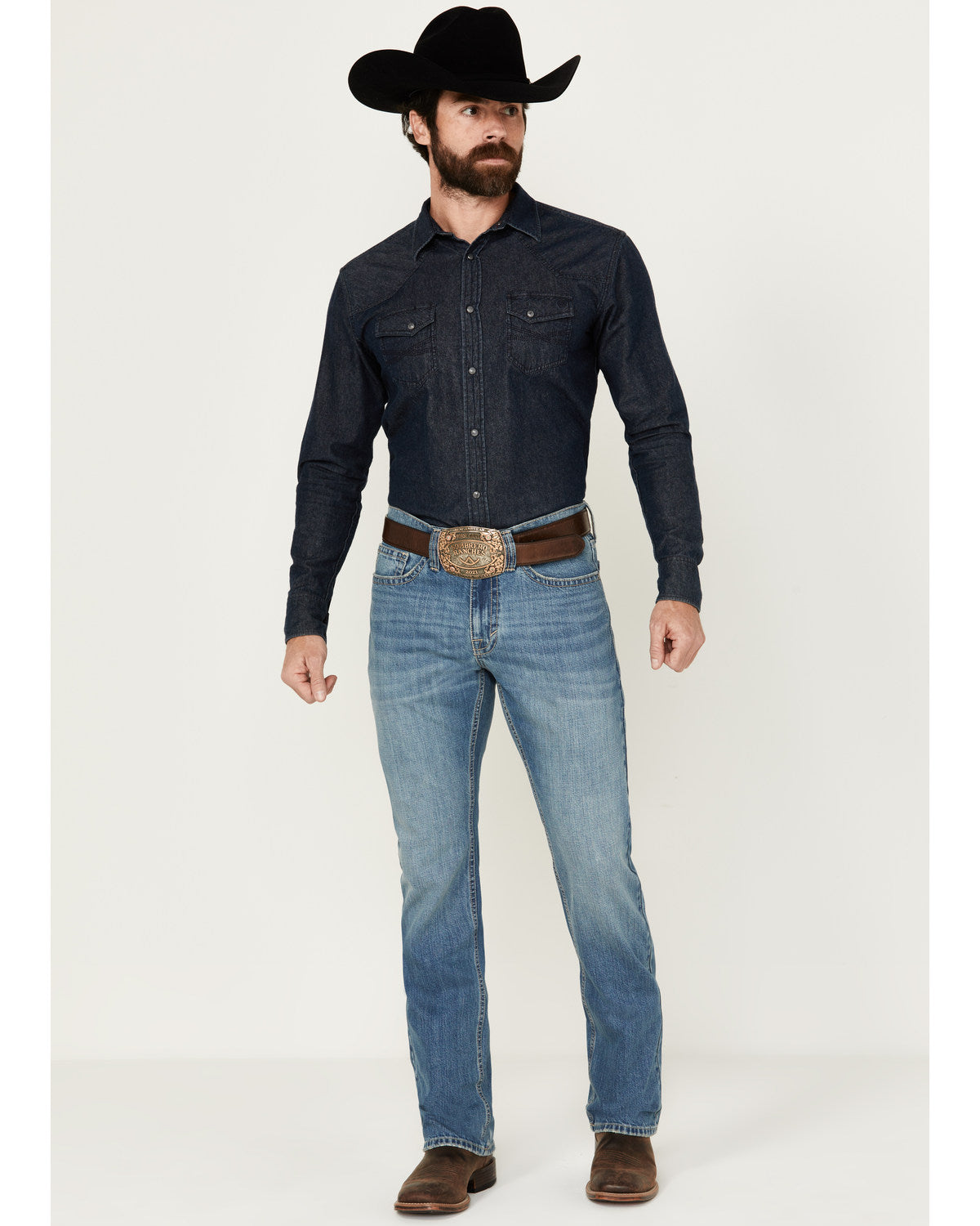 Men's Roughstock Wash Jackson Slim Straight Rigid Denim Jea Blue