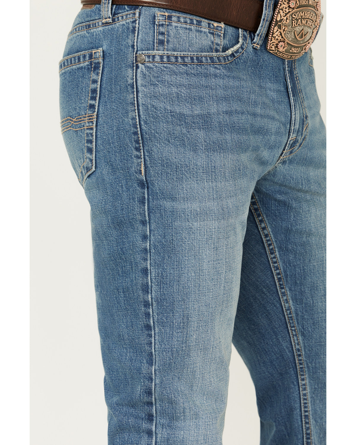 Men's Roughstock Wash Jackson Slim Straight Rigid Denim Jea Blue