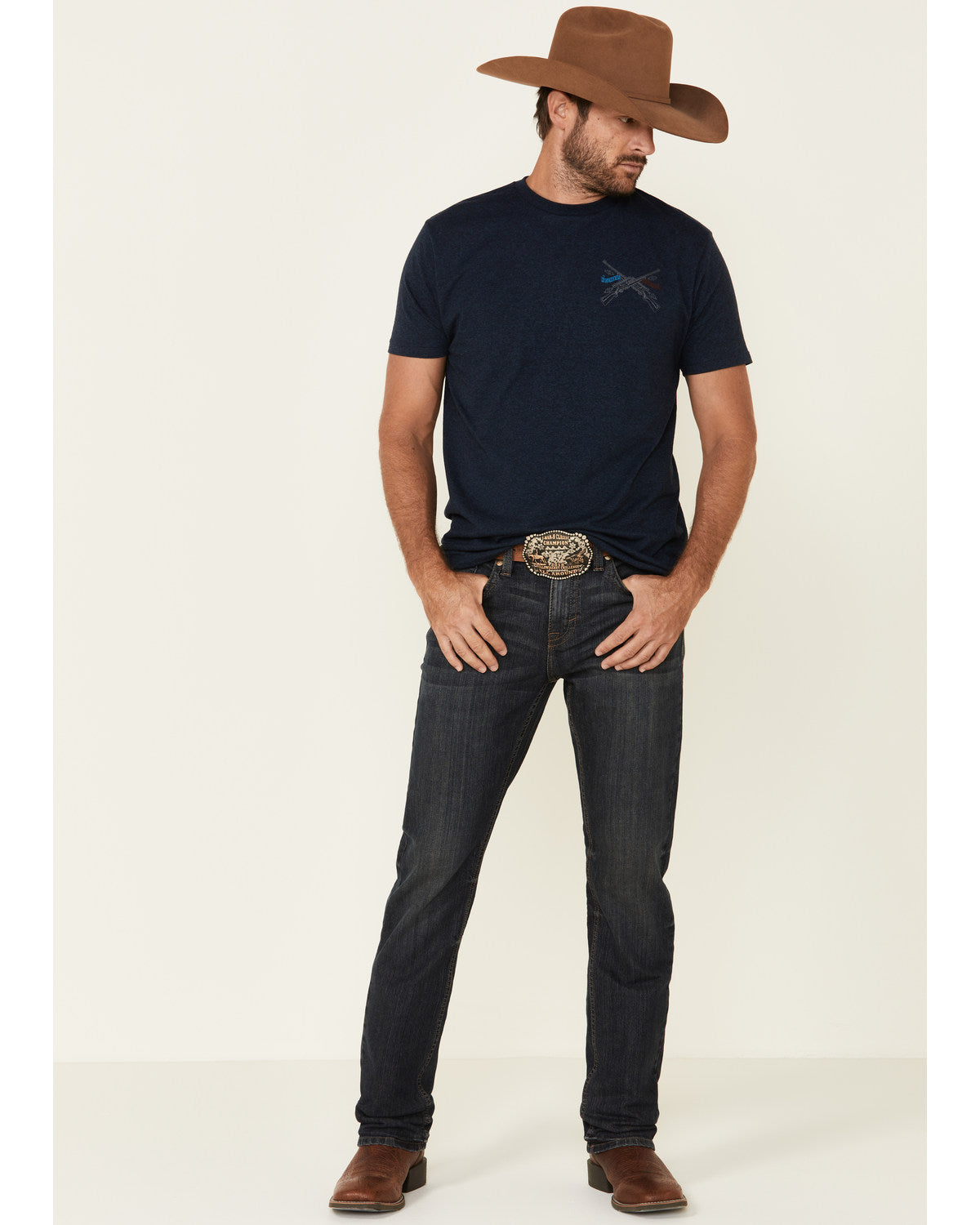 Men's Barn Sour Wash Jackson Slim Straight Stretch Denim Je Blue
