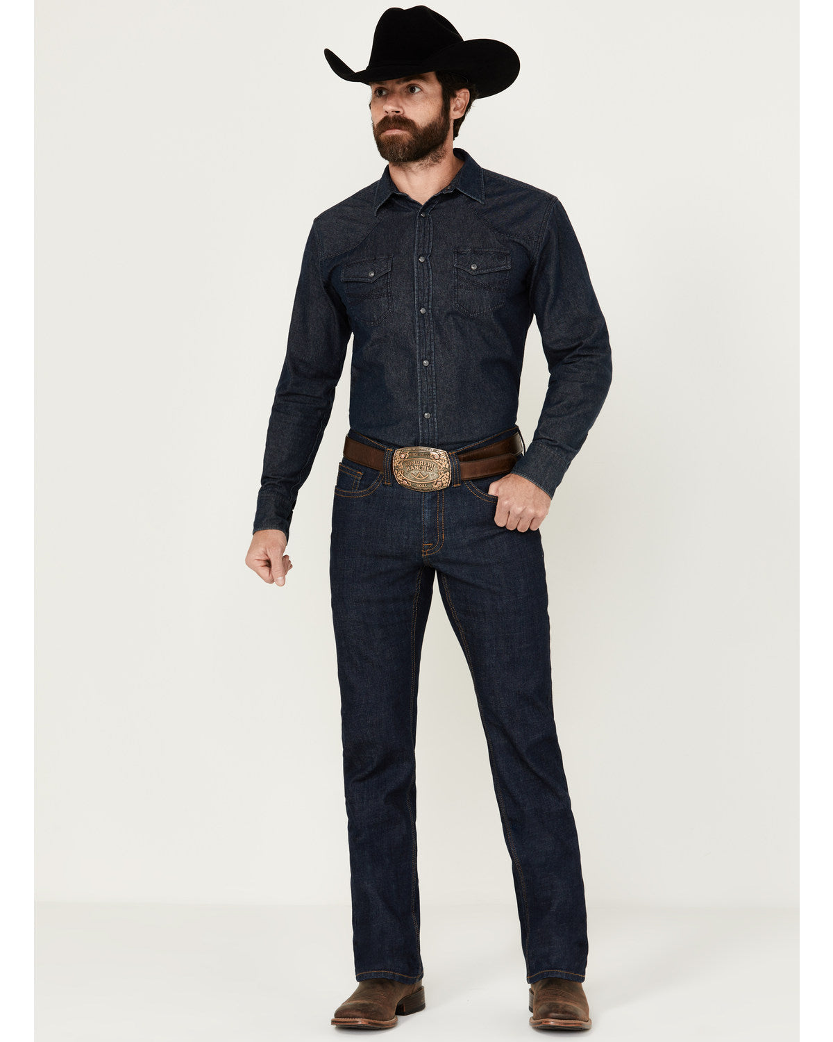 Men's Showdown Wash Jackson Slim Straight Stretch Denim Jea Dark Wash