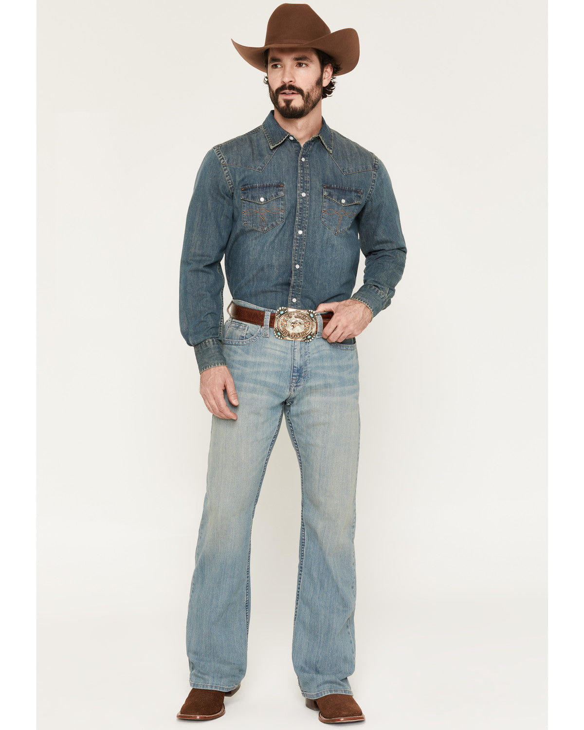 Men's Hamshackle Wash Duke Relaxed Bootcut Stretch Denim Je Blue
