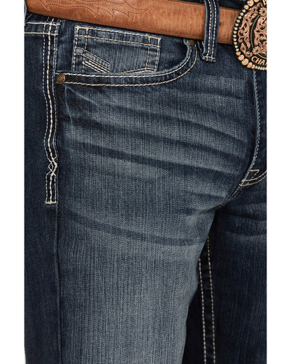 Men's Moonlight Wash Duke Relaxed Bootcut Stretch Denim Jea Dark Wash