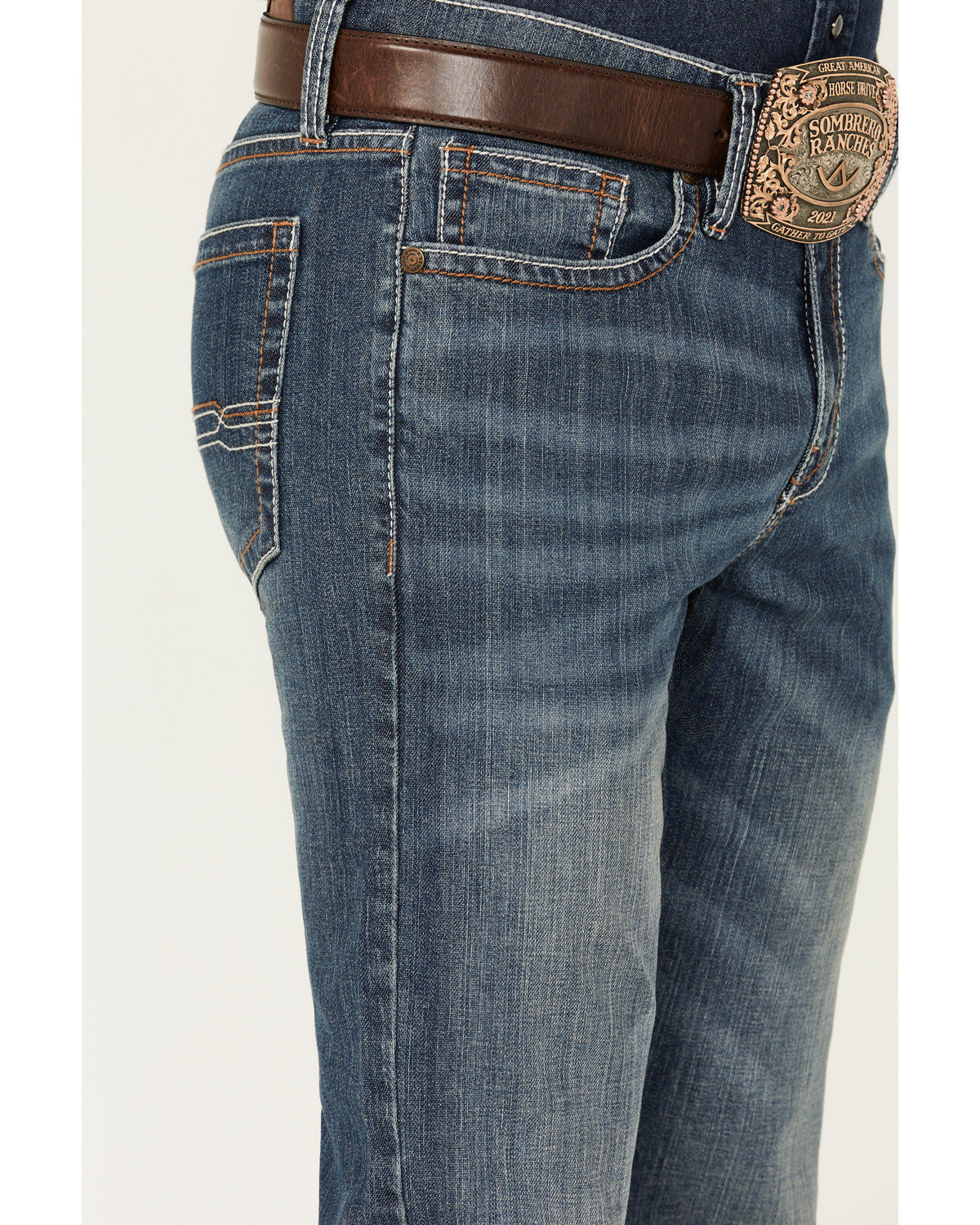 Men's Colton Wash Duke Relaxed Bootcut Stretch Denim Jeans Medium Wash