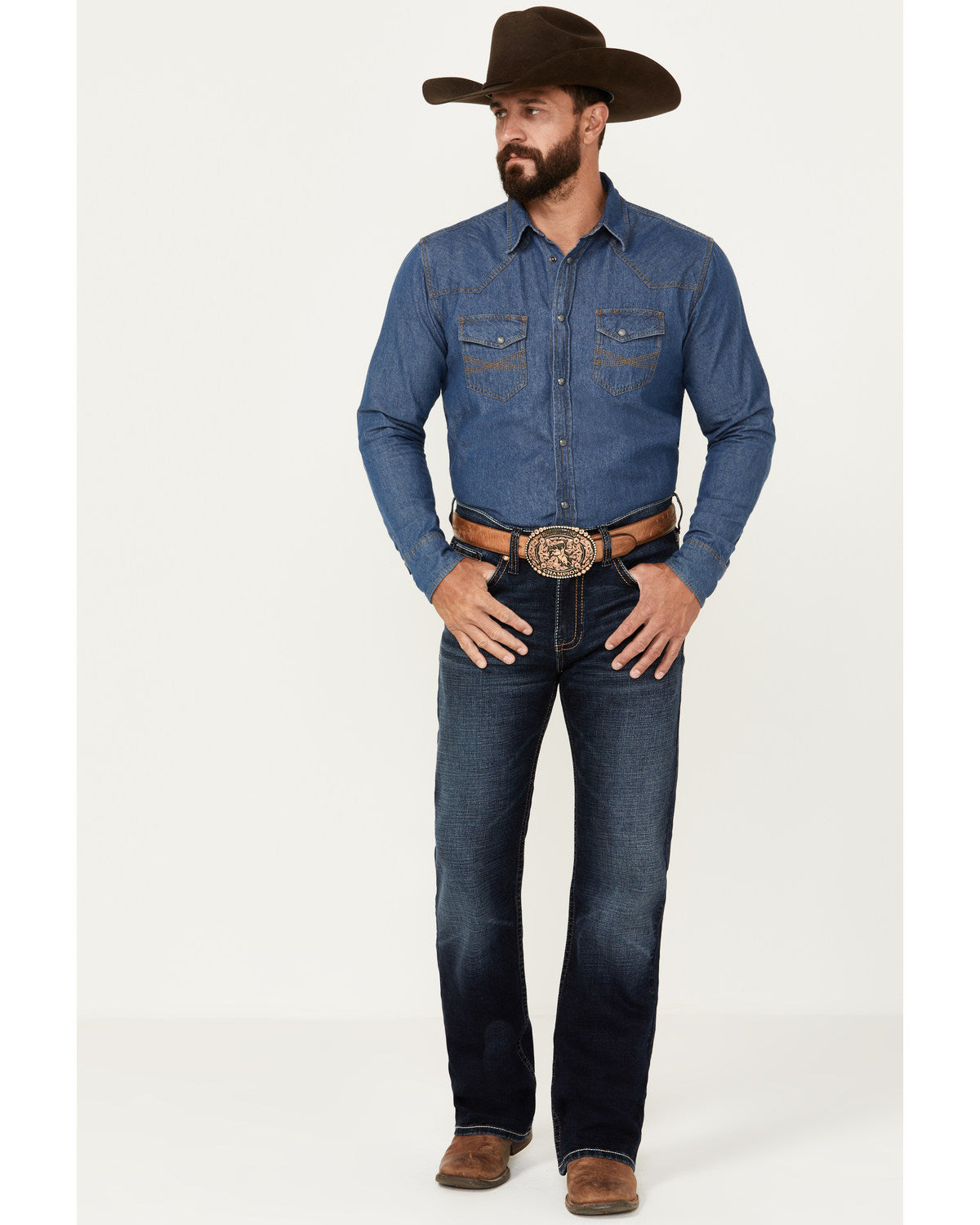 Men's Palomino Wash Duke Relaxed Bootcut Stretch Denim Jean Dark Wash