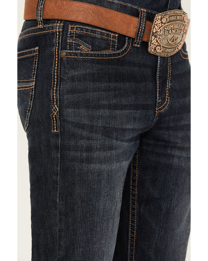 Men's Shadow Wash Jackson Slim Straight Stretch Denim Jeans Dark Wash