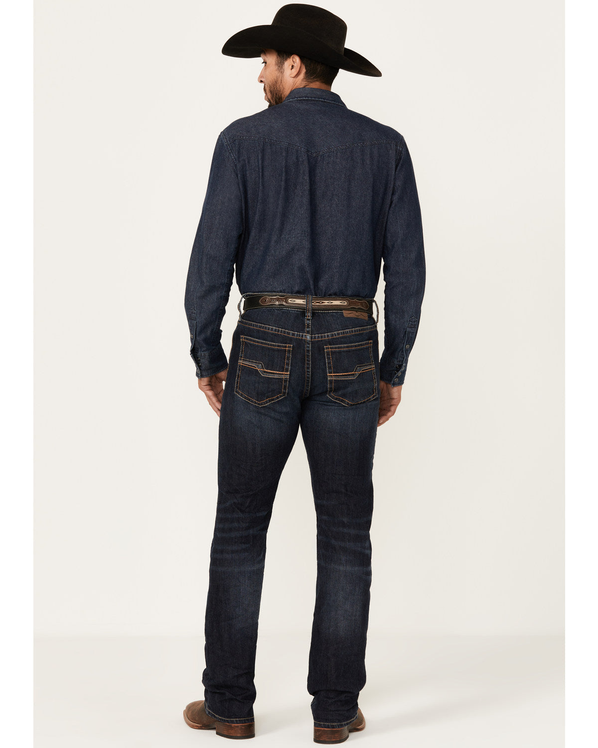 Men's Shadow Wash Jackson Slim Straight Stretch Denim Jeans Dark Wash