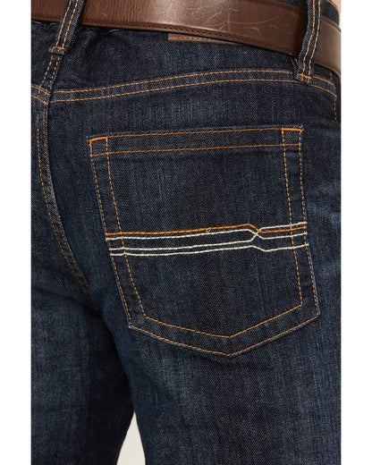 Men's Night Hawk Wash Wyatt Slim Bootcut Stretch Denim Jean Medium Wash