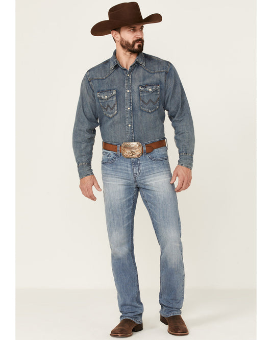 Men's Buckskin Wash Jackson Slim Straight Stretch Denim Jea Blue