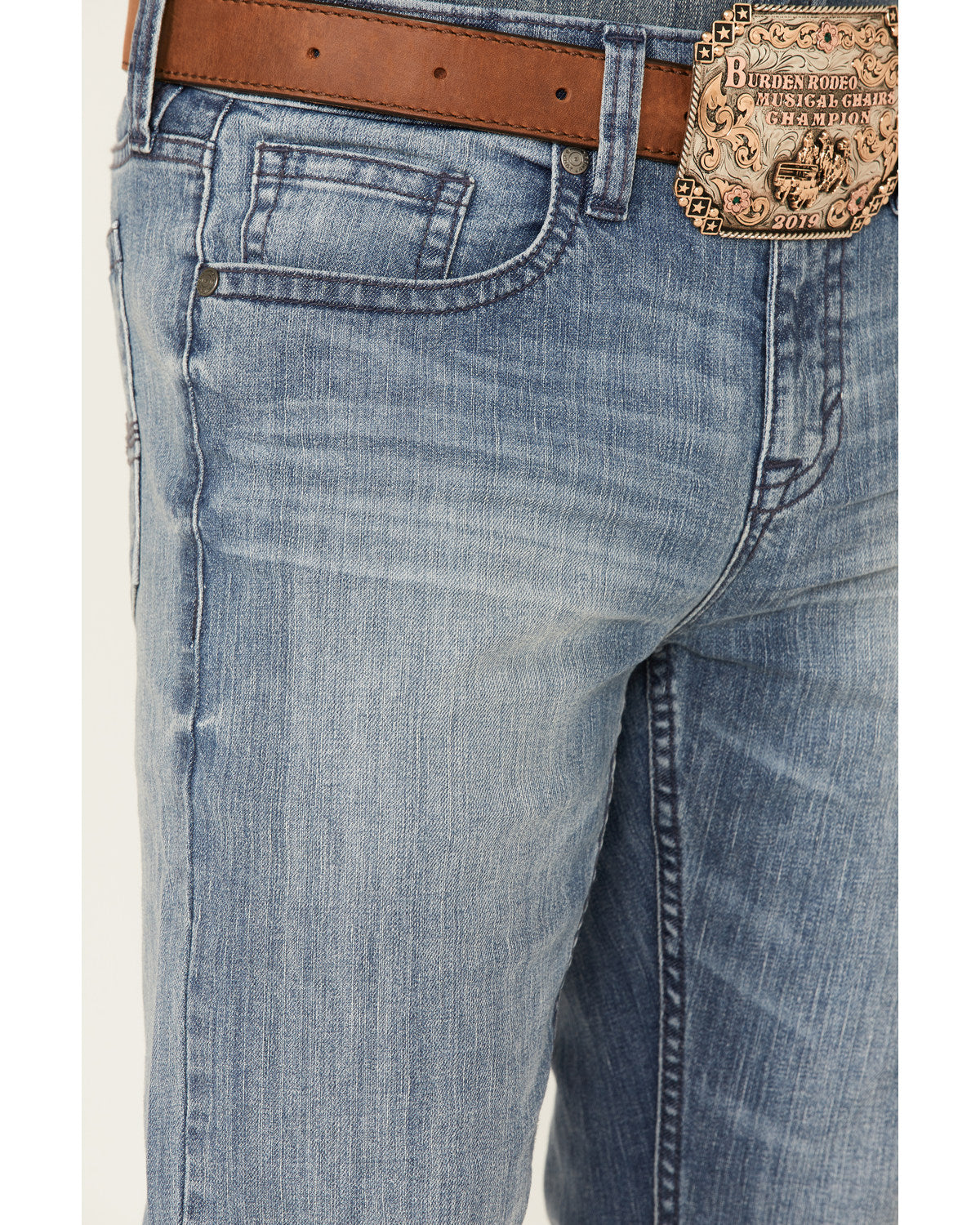Men's Buckskin Wash Jackson Slim Straight Stretch Denim Jea Blue