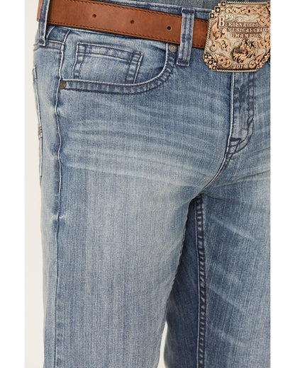 Men's Buckskin Wash Jackson Slim Straight Stretch Denim Jea Blue