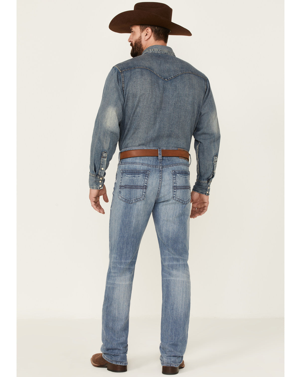 Men's Buckskin Wash Jackson Slim Straight Stretch Denim Jea Blue