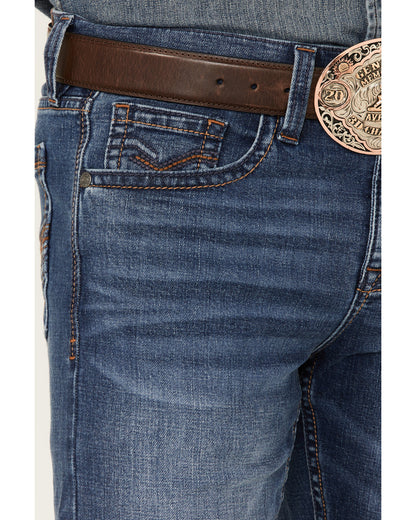 Men's Hazer Wash Jackson Slim Straight Stretch Denim Jeans Blue