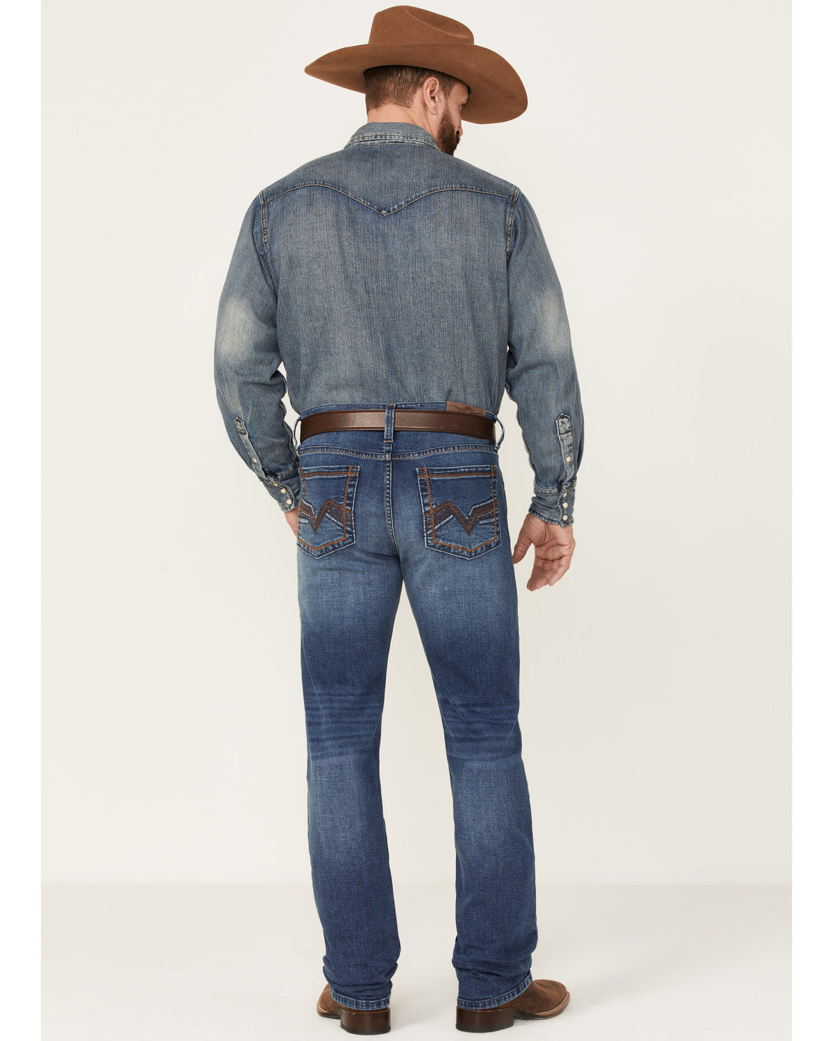Men's Hazer Wash Jackson Slim Straight Stretch Denim Jeans Blue