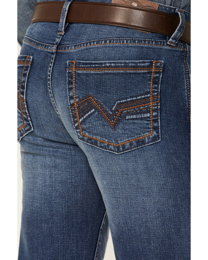 Men's Hazer Wash Jackson Slim Straight Stretch Denim Jeans Blue