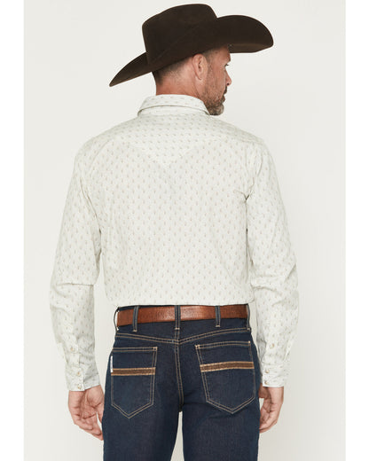 Men's Rocky Range Paisley Print Long Sleeve Snap Western Sh Cream