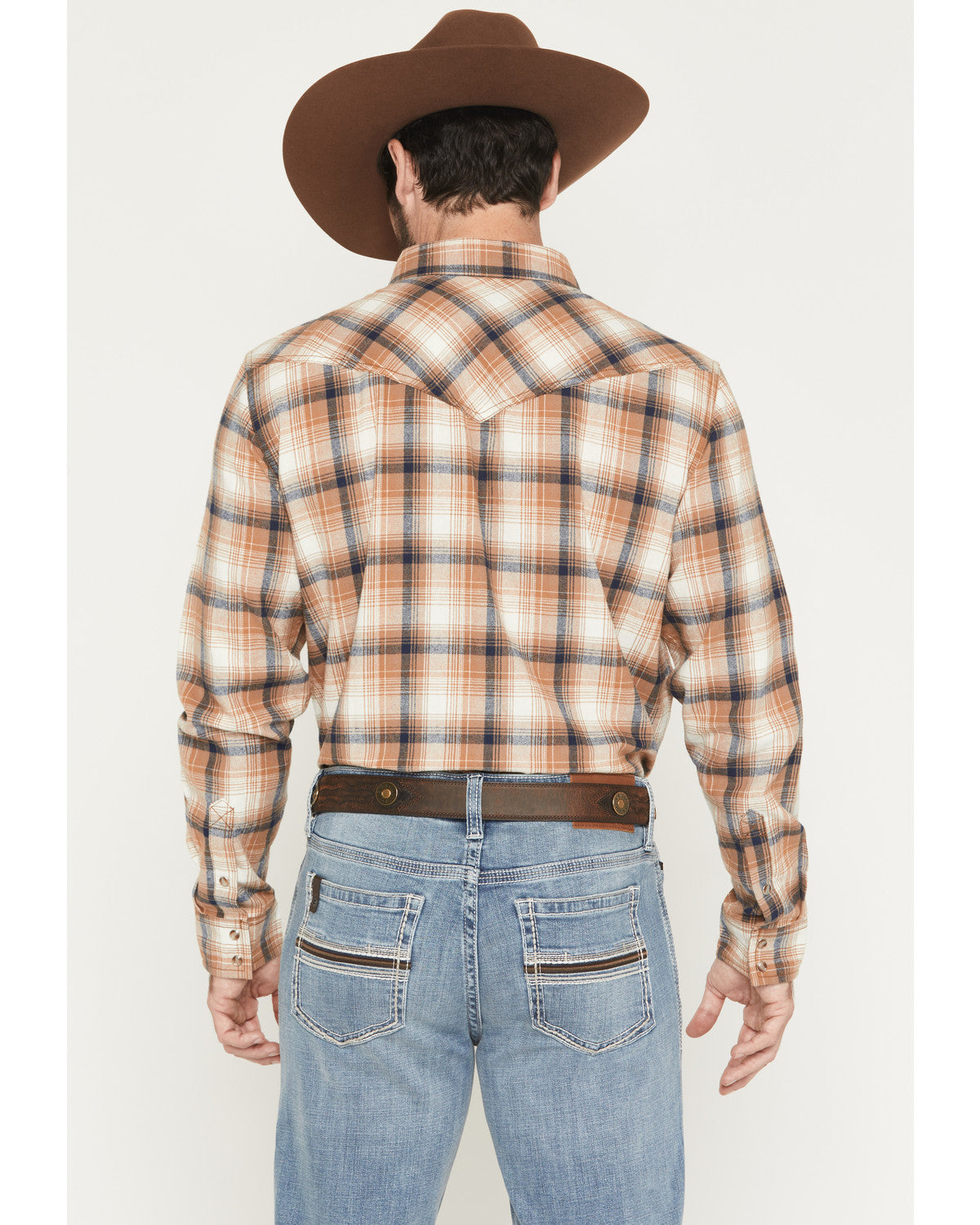 Men's Bravo Plaid Print Long Sleeve Snap Flannel Shirt - Ta Tan