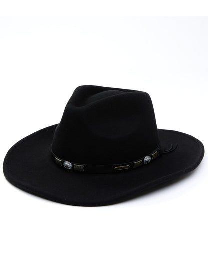 Men's Wool Felt Western Fashion Hat Black