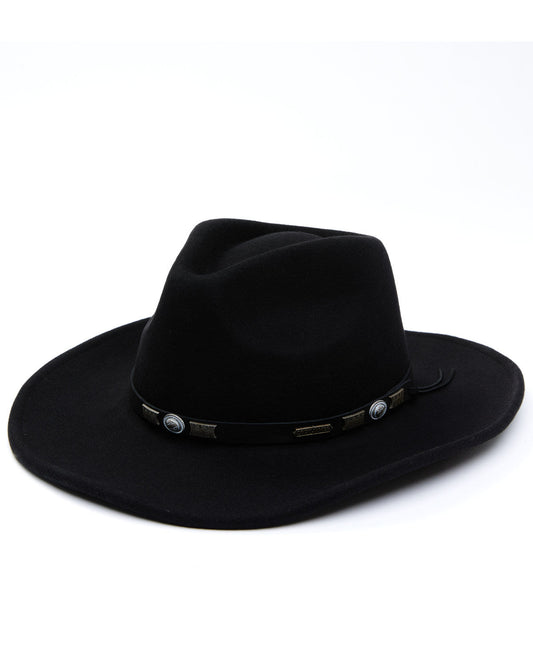Men's Wool Felt Western Fashion Hat Black
