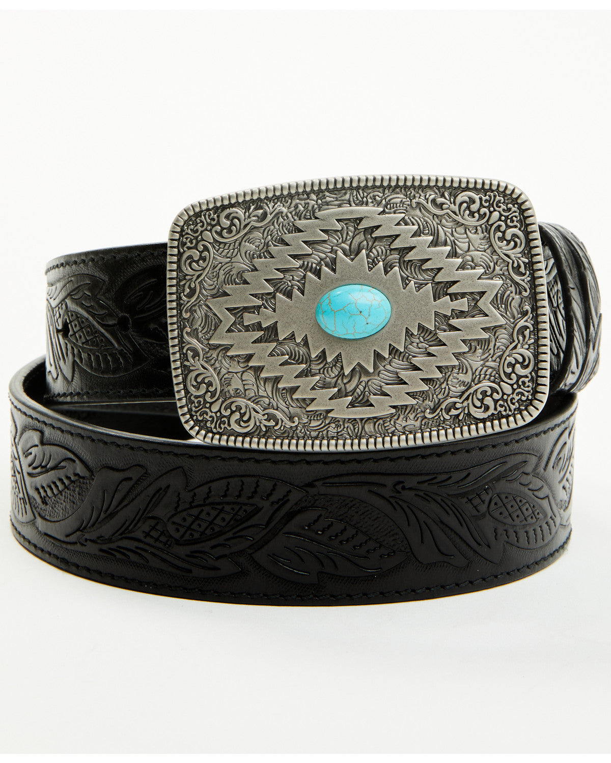 Men's Palmer Tooled Leather Belt Black