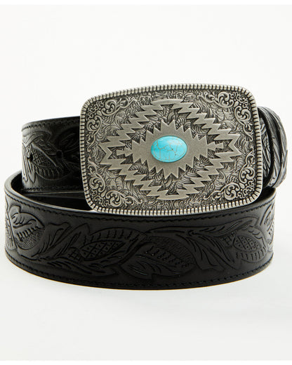 Men's Palmer Tooled Leather Belt Black