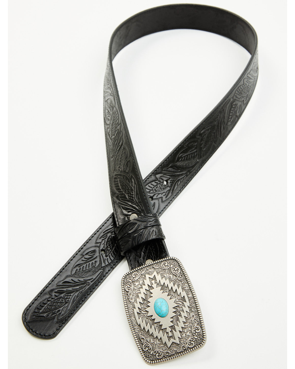 Men's Palmer Tooled Leather Belt Black