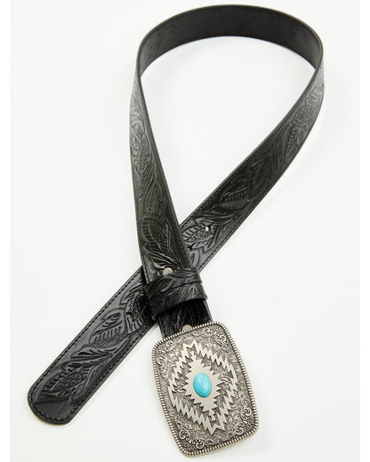 Men's Palmer Tooled Leather Belt Black