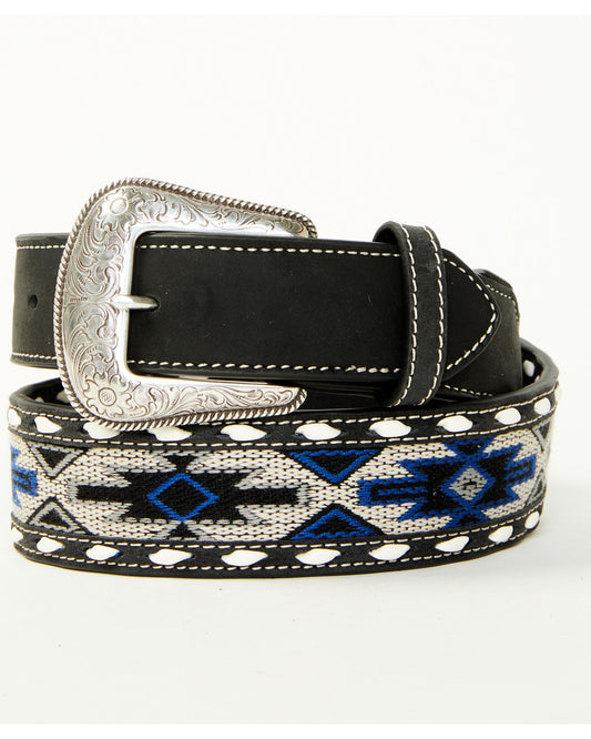 Men's Southwestern Inlay Tapered Belt Black