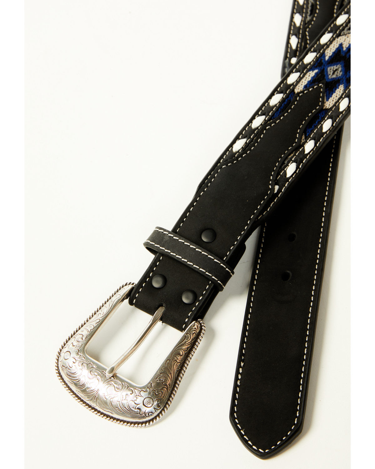 Men's Southwestern Inlay Tapered Belt Black