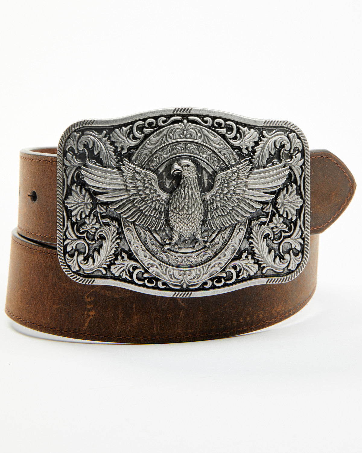 Men's Lawson Eagle Buckle Belt Brown