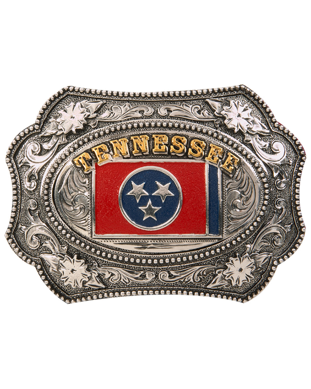 Men's Tennessee Flag Regional Buckle Silver